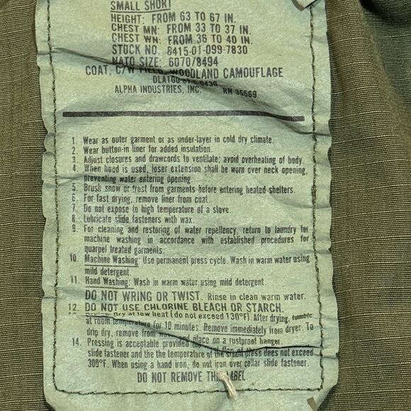Vintage USGI M-65 Woodland Field Jacket Small Short – Cold War Era - Picture 6 of 11